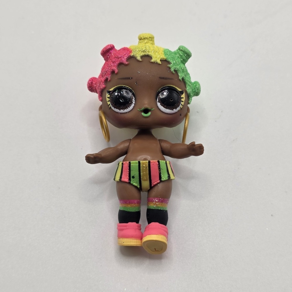 LOL‎ Surprise Doll Glitter Hair Neon Outfit Hoop Earrings MGA Figure